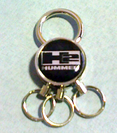 ハマーH2　HUMMER　ブラック　3連キーリング